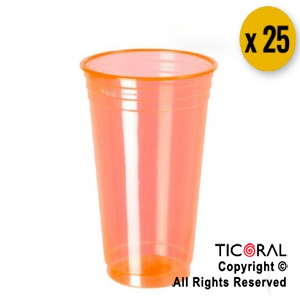 VASO NEON FLUO 300CC NARANJA COPOBRAS x 25 unid